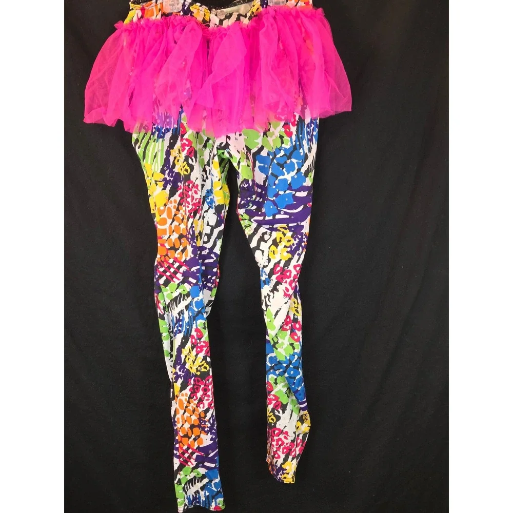 Curtain Call Costume Set LC Skirt Top Sequin Vest Leggings Outfit Dance Child Lg